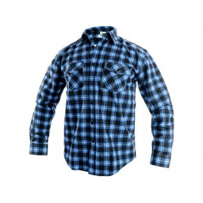 Pánska košeľa flanelová CXS TOM, modro-čierna